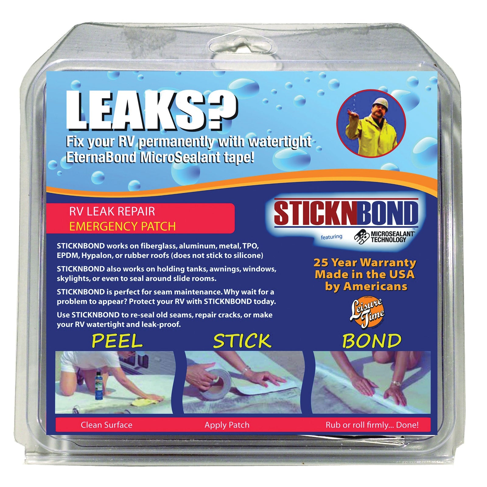 Leisure Time 60019 Sticknbond - White, 6 in. x 6 in.