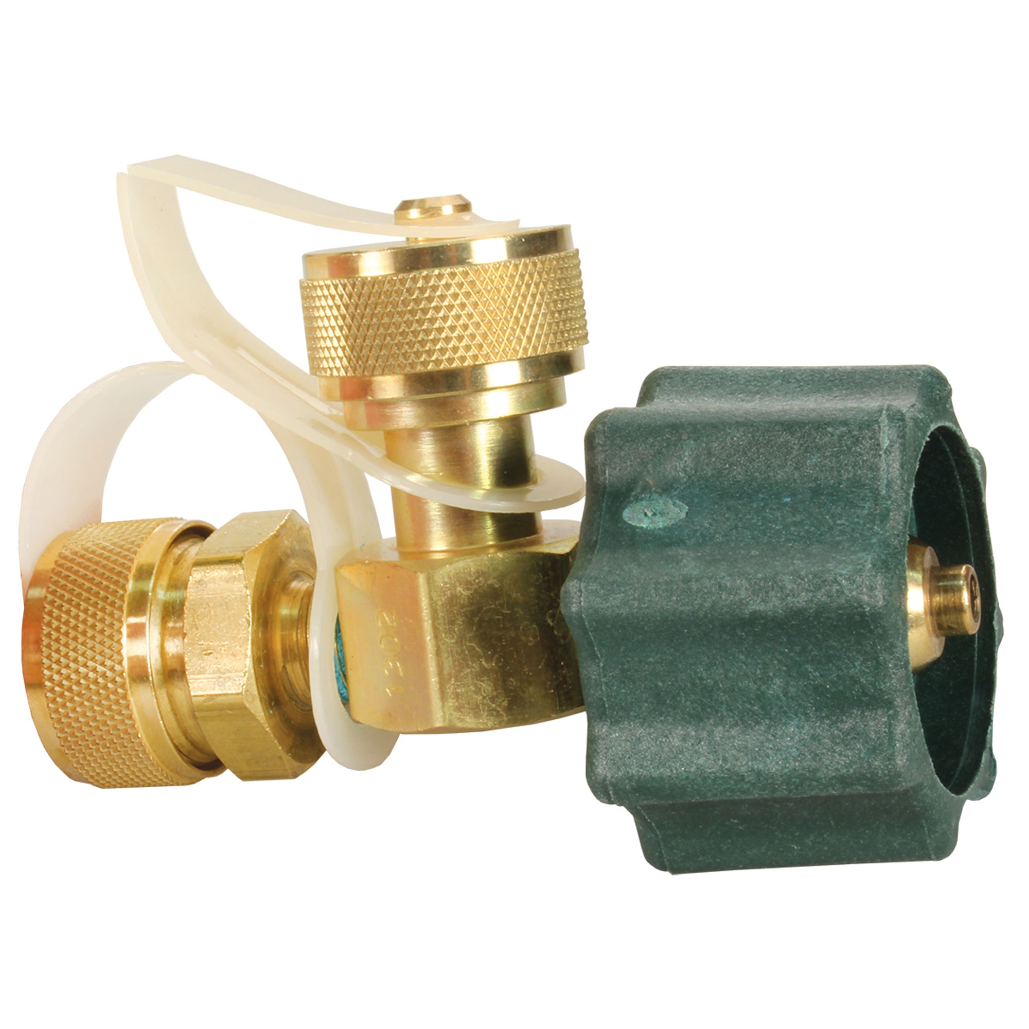 JR Products 07-30115 Propane Branch Tee - Male QC x (2) Male 1"-20 Cylinder Thread