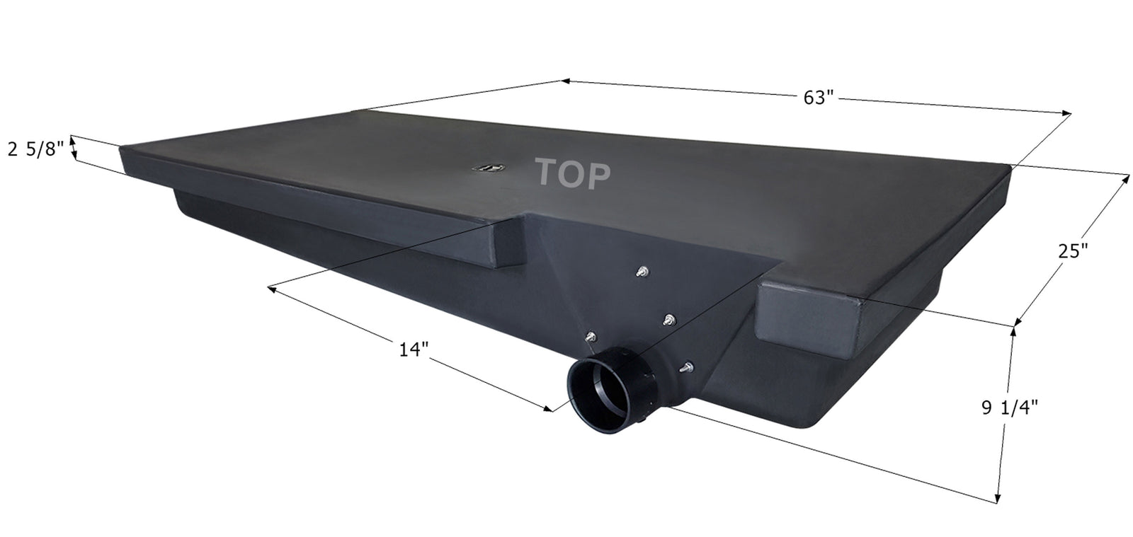 Icon 14428 Holding Tank H3595RH for Jayco 5th Wheel Travel Trailer - 63" x 25" x 9.25", 39 Gallon