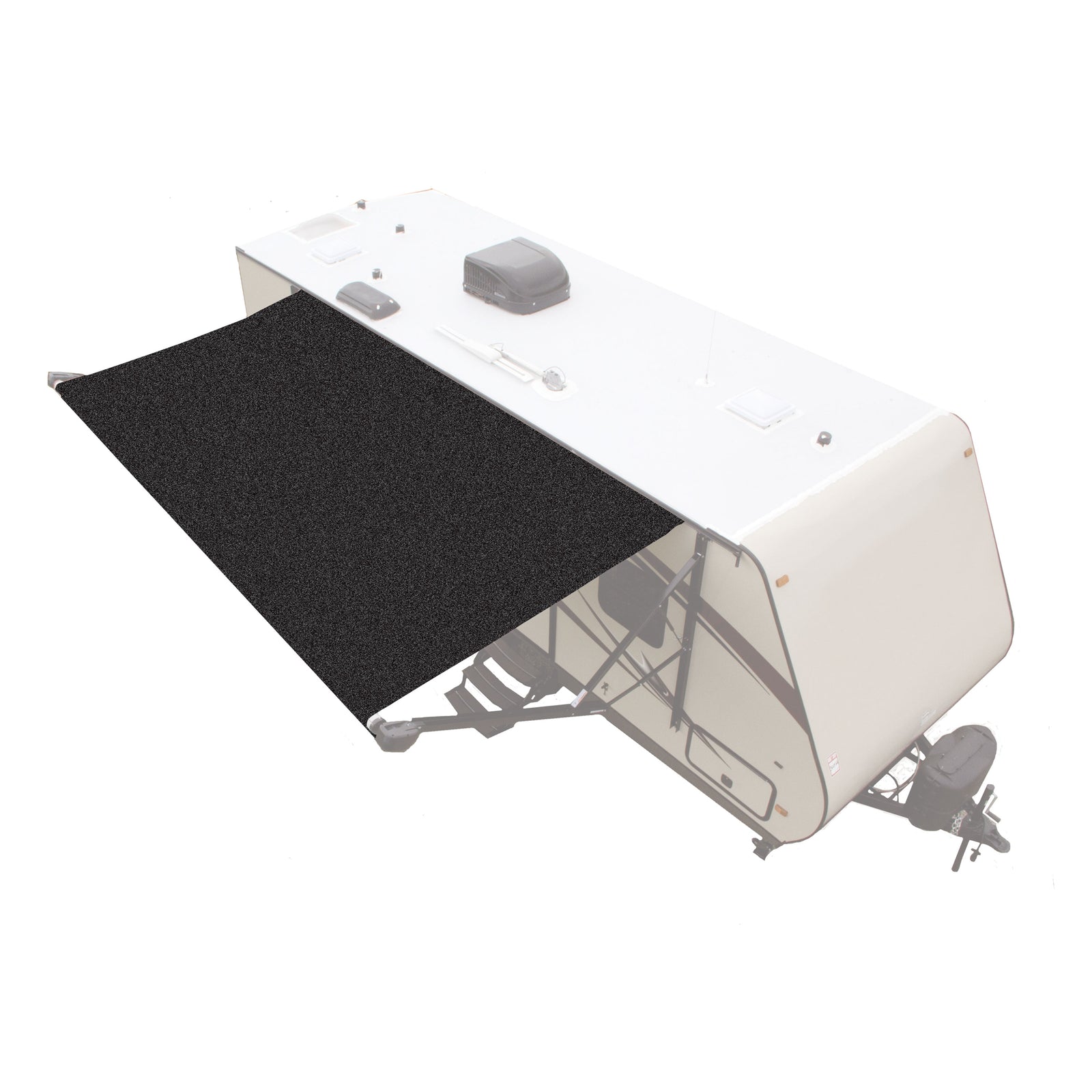 Lippert V000334389 Universal Vinyl Fabric for Patio Awning - 15', Solid Black BKWG