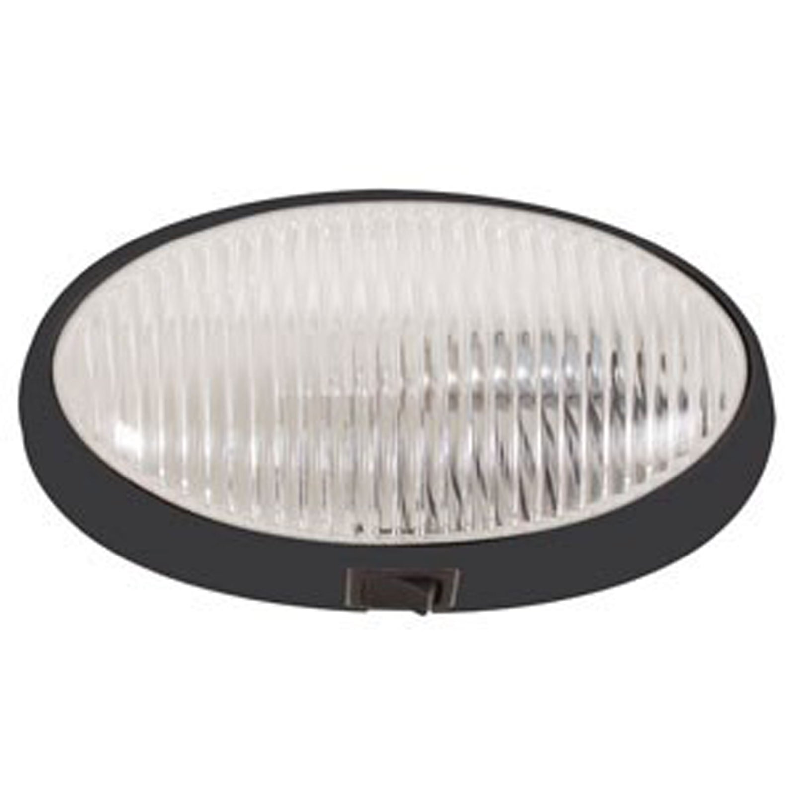 Optronics RVPL7CBFS Surface Mount Porchlight - Clear Oval, Black Housing