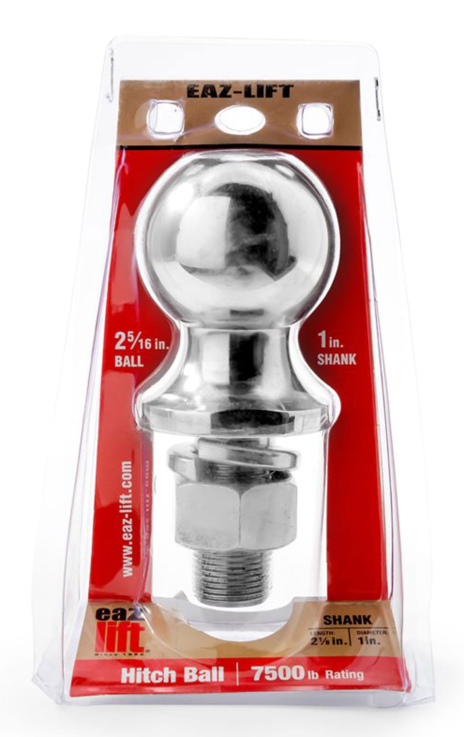 Camco 48224 Eaz-Lift Hitch Ball - 7,500 lbs. Rating, 2-5/16" x 1" x 2-1/8"