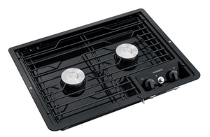 Dometic 9108917580 (50215) Drop-In Two-Burner 12V Cooktop with Wire Grate - Stainless Steel, Electric