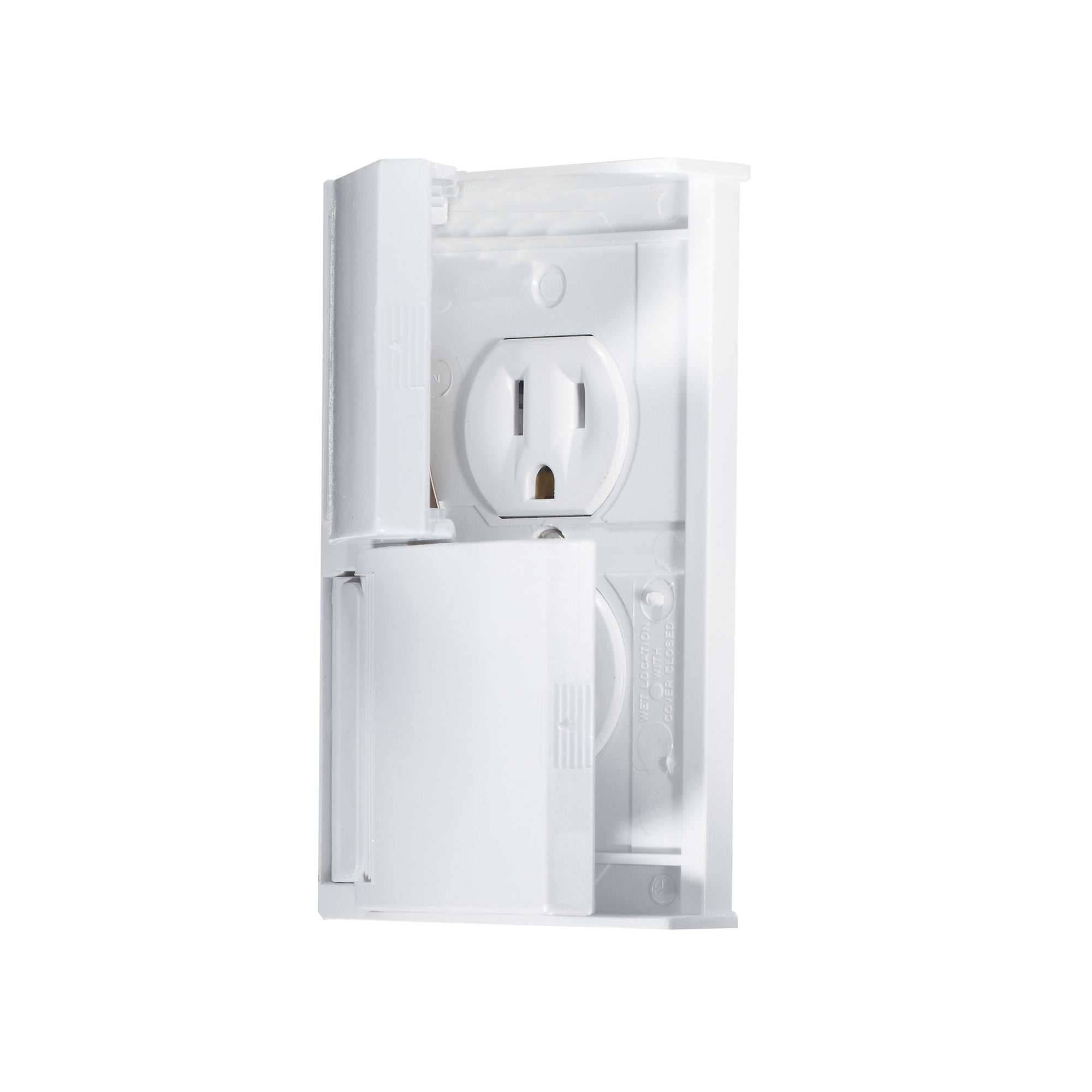RV Designer S905 AC Weatherproof Dual Outlet With Snap Cover-Plate - White