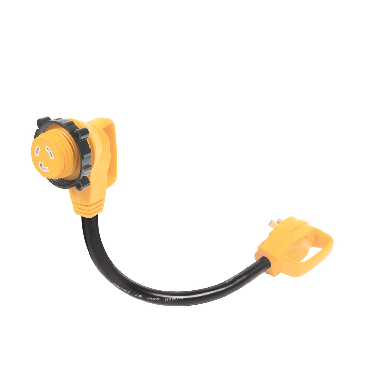 Camco 55522 90° Locking Electrical Adapters - 18" Female Locking/Male Standard