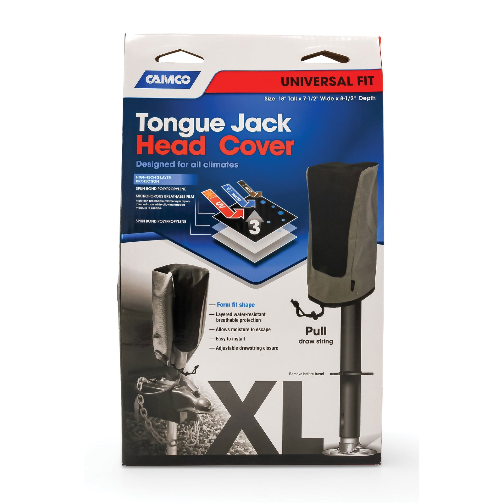 Camco 48356 Electric Tongue Jack Head Cover - 18"H x 7.5"W x 8.5"D