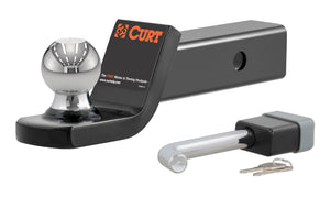 CURT 45554 Locking Trailer Hitch Mount for 2" Receiver - 7,500 lbs., 2" Ball, 2" Shank, 4" Drop (Includes Cap)