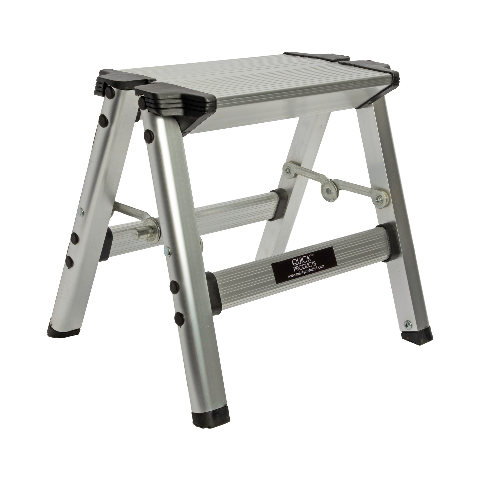 Quick Products QP-FOSS Slim-Profile Easy Folding One-Step Stool - 200 lbs. Capacity