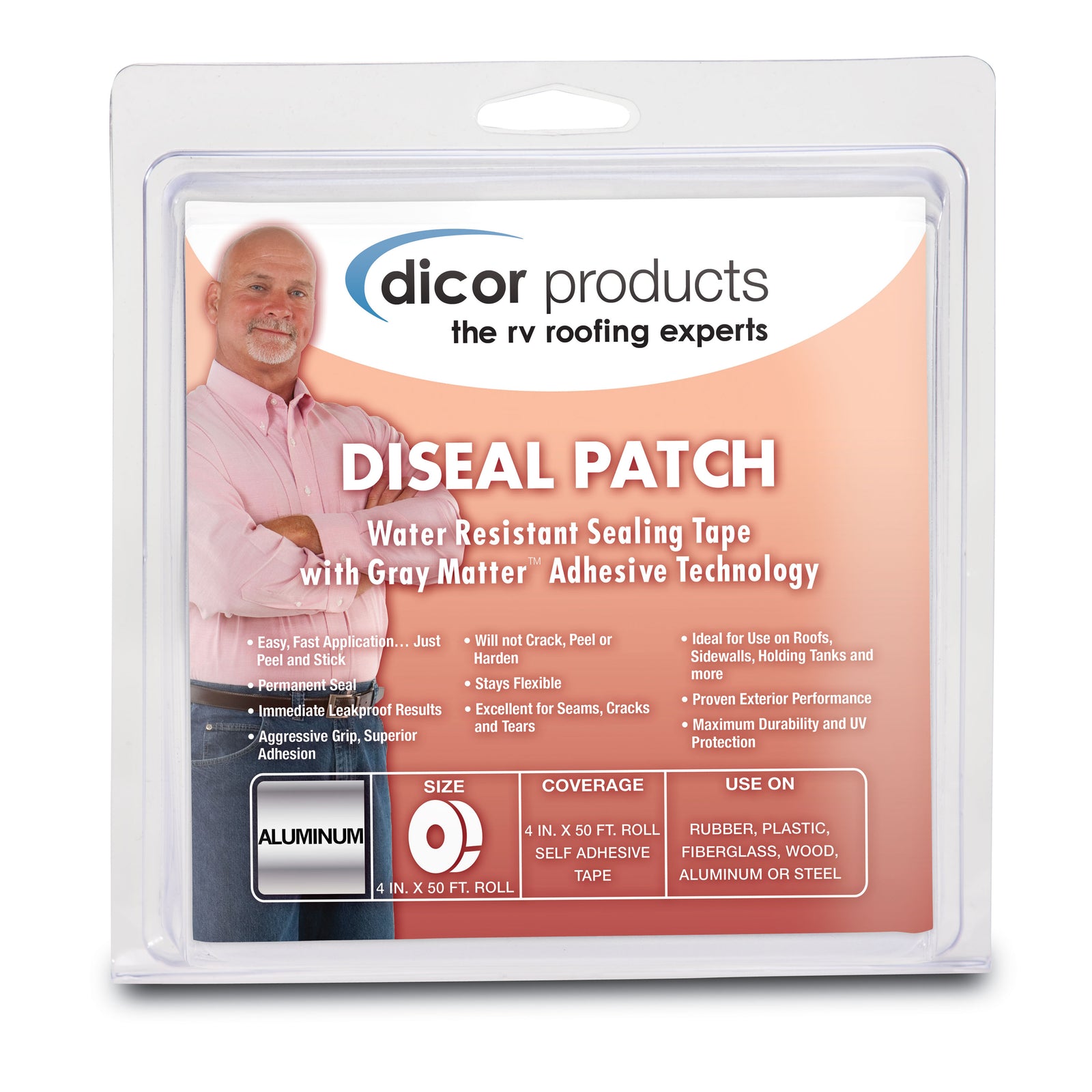 Dicor Corporation 522AF-450-1C Diseal Sealing Tape - Aluminum, 4" x 50'