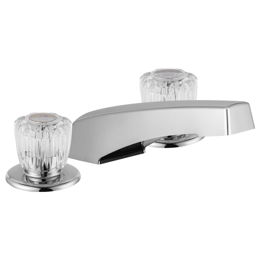 Dura Faucet DF-SA630A-CP RV Widespread Garden Tub Filler Faucet with Crystal Acrylic Knobs - Chrome Polished