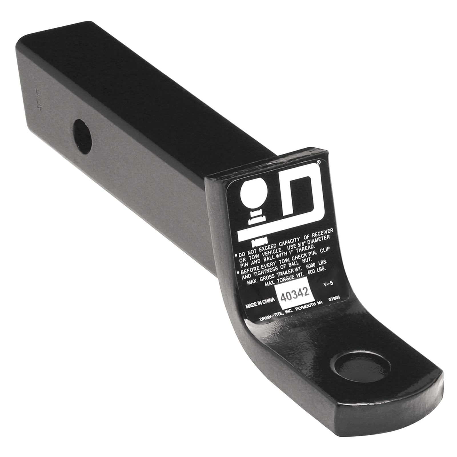 Reese 40346 Class IV Quick Loading Ball Mount - 7,500 lbs. GTW, 1" Ball Hole, 10-3/8" Length, 4-3/4" Rise, 6" Drop, Black