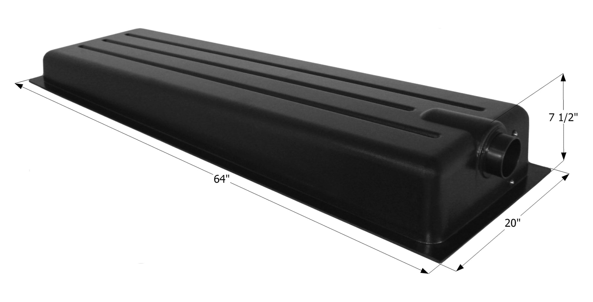Icon 12368 Holding Tank with Center End Drain HT186BED - 64" x 20" x 7.5", 20 Gallon