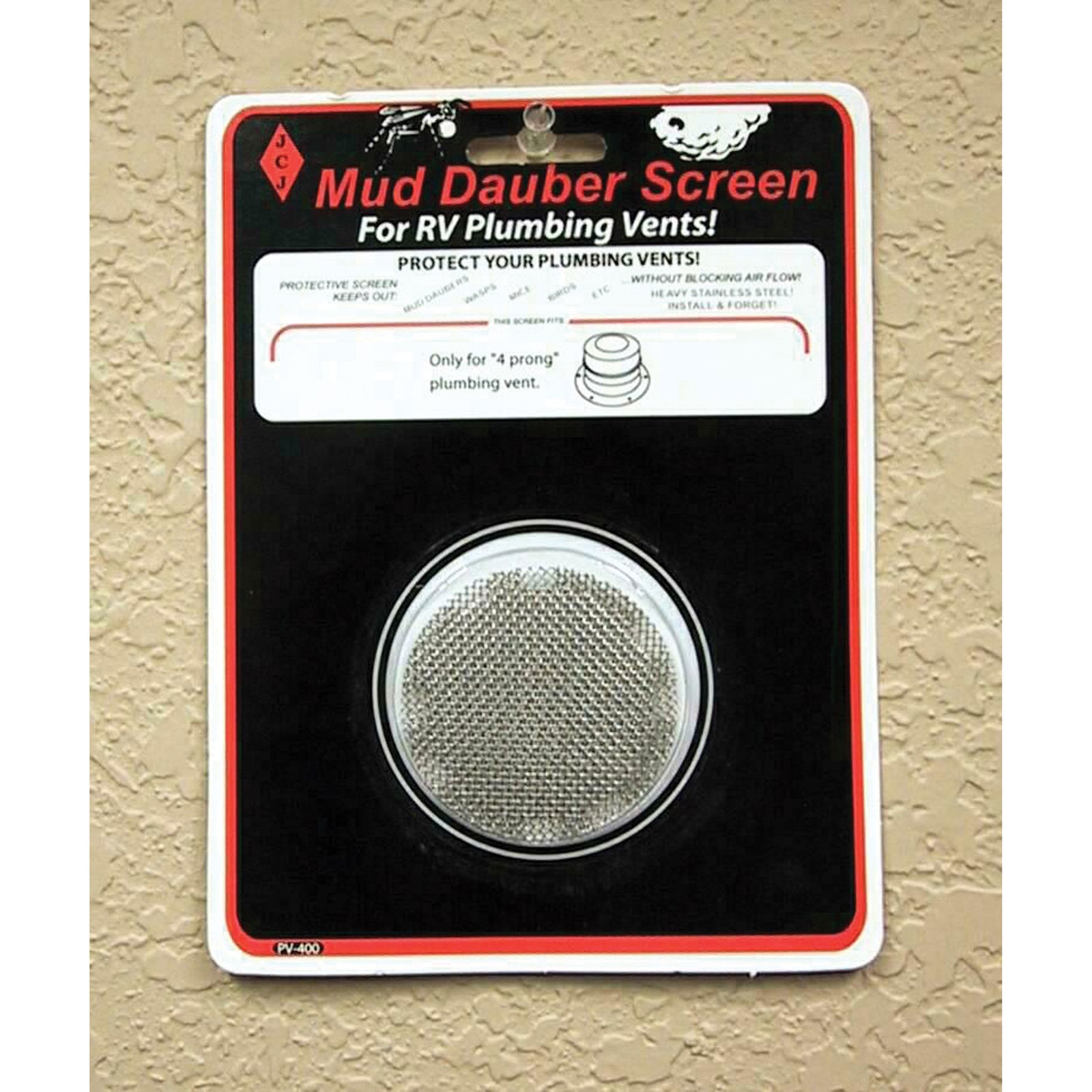 JCJ PV-400 Mud Dauber Screens for RV Plumbing Vent - PV-400: Screen Plumbing Vent