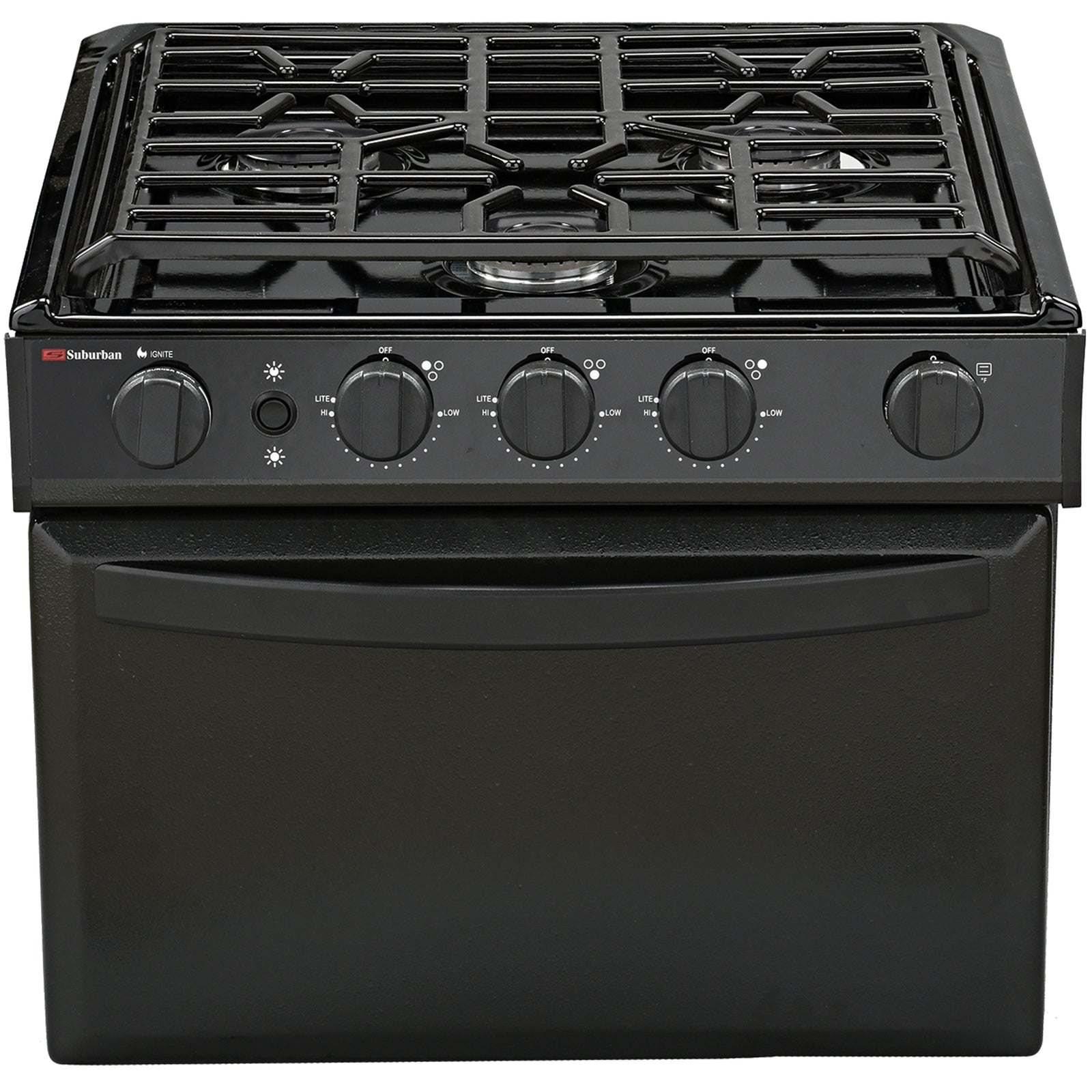 Suburban 3654A Range 3 Brnr Black/Black Piezo