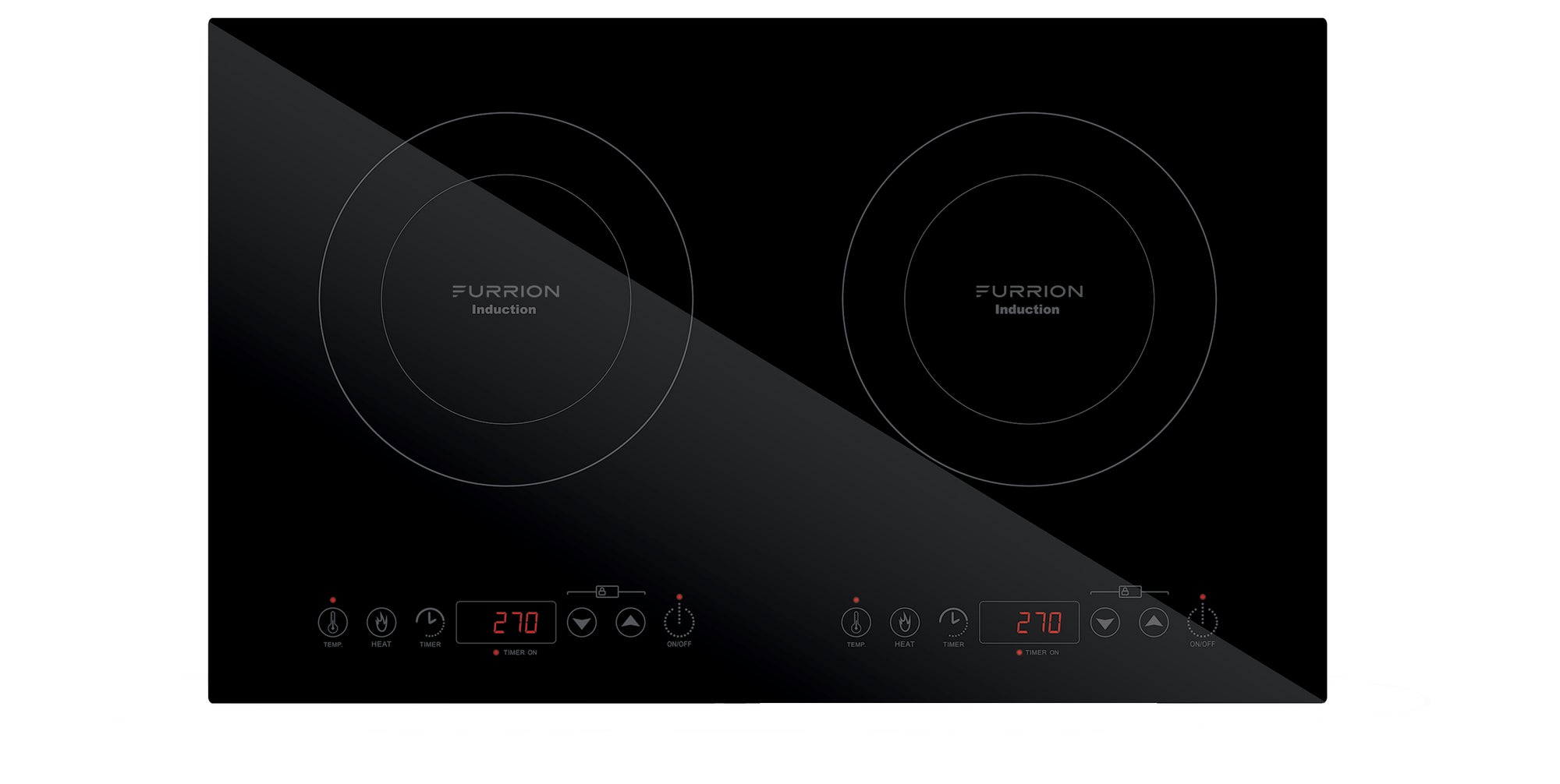 Lippert 381578 Double Induction Cooktop - 24-7/16" x 15" x 2", Black