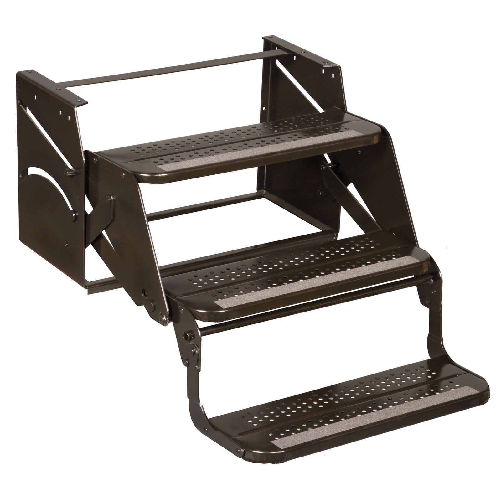 Elkhart Tool & Die 1224-9 Standard Triple Camper Step with 24" Wide Tread - 22.75" Drop, 9" Risers
