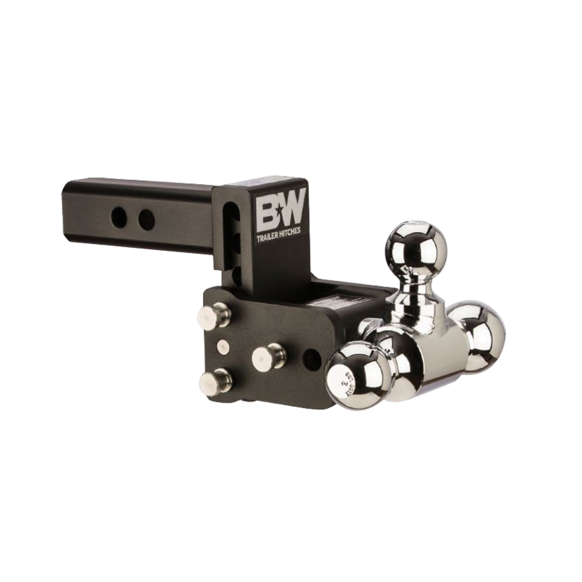 B&W Trailer Hitches TS10047B Tow and Stow Adjustable Ball Mount - 1-7/8", 2" & 2-5/16" Ball, 3" Drop, 3.5" Rise, Black