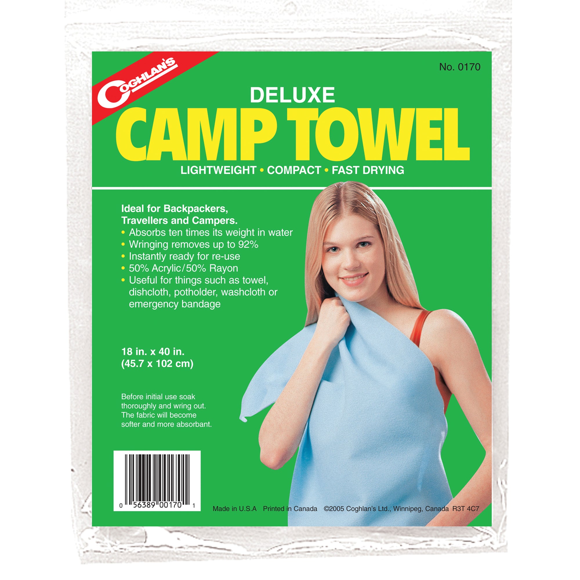 Coghlan's 0170 Deluxe Camp Towel - 14" x 40"
