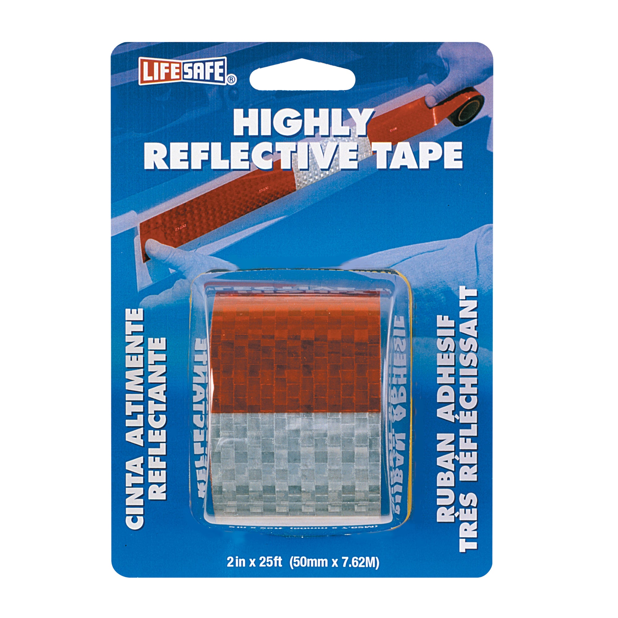 Incom RE206 Life Safe Red/Silver Reflective Tape - 2 in. x 12', 4 Strips