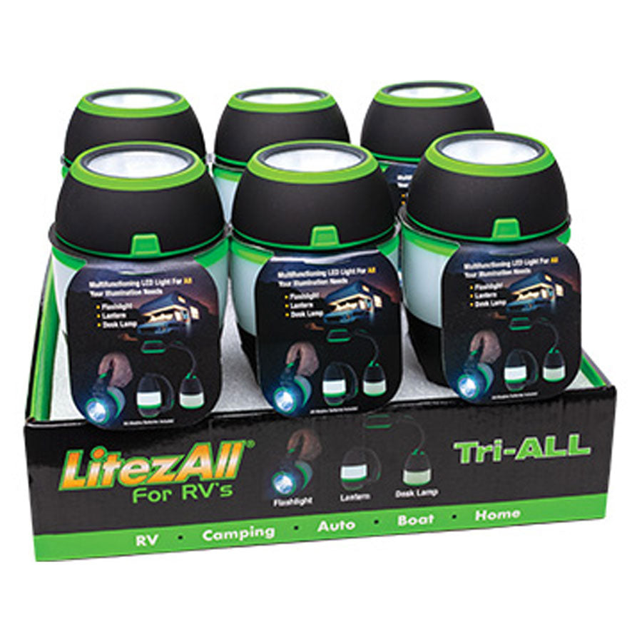 LitezALL KIT-TRI Tri-All Lantern Flashlight and Desk Lamp - Pack of 6