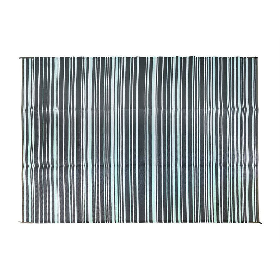 Camco 42864 Outdoor Mat - 9' x 12', Dark Green/Light Green/White Striped