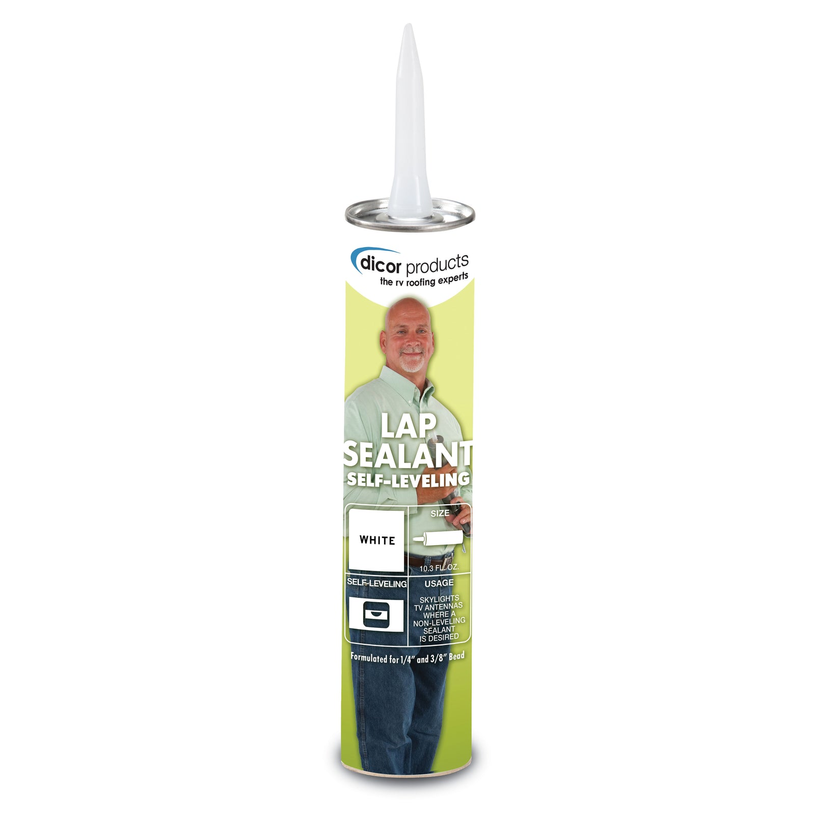 Dicor 501LSW-1 EPDM Self-Leveling Lap Sealant - 10.3 oz. Tube, White