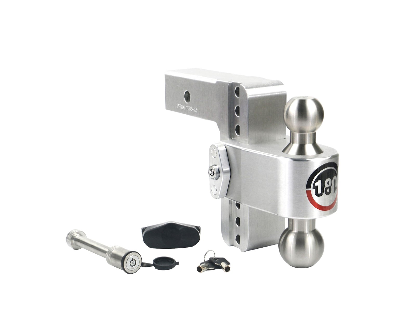 Weigh Safe LTB6-2.5-KA 180 Drop Hitch with Stainless Steel Tow Ball - 6" Drop for 2.5" Receiver with WS05