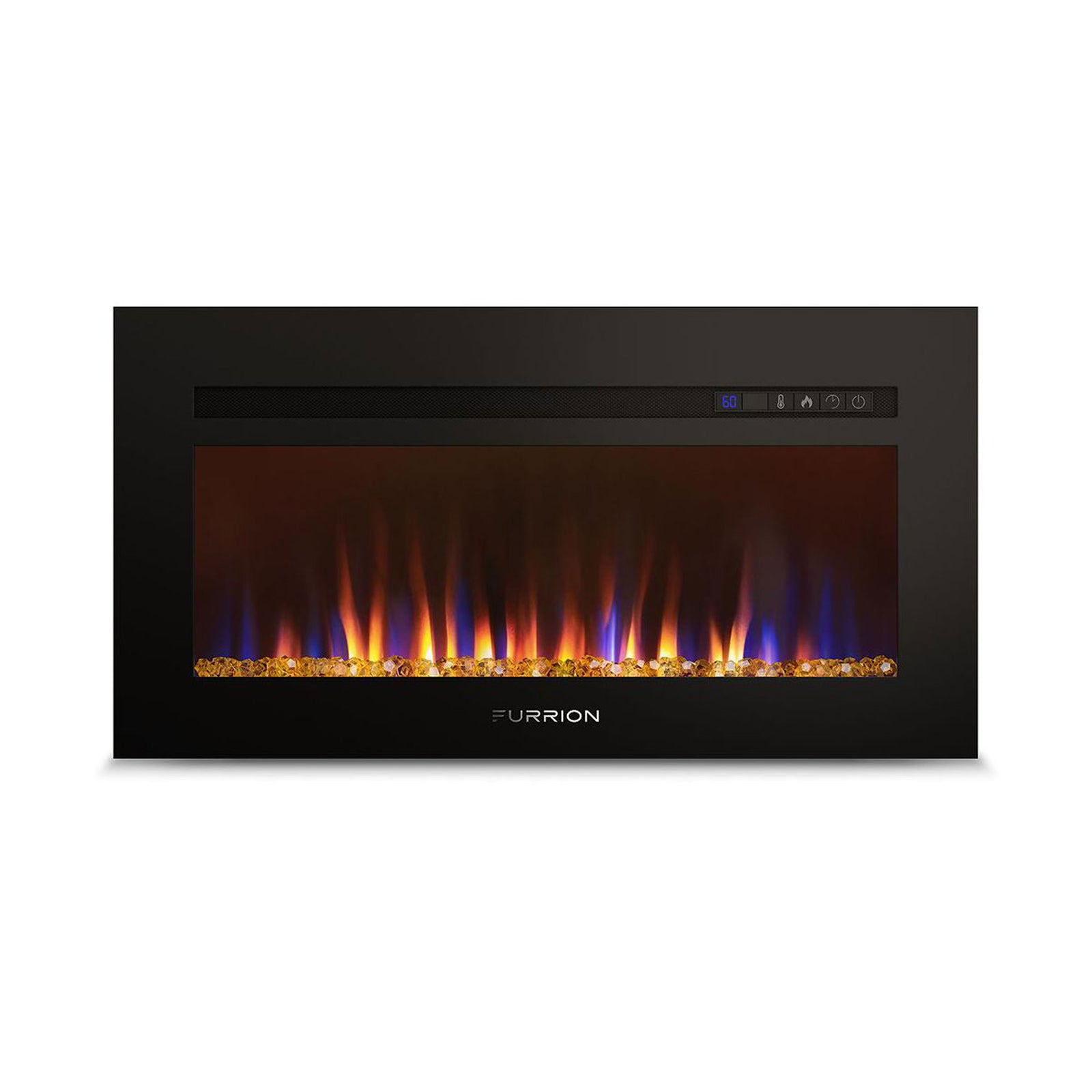 Lippert 693968 Built-In Electric Fireplace with Crystal Platform - 30", Black
