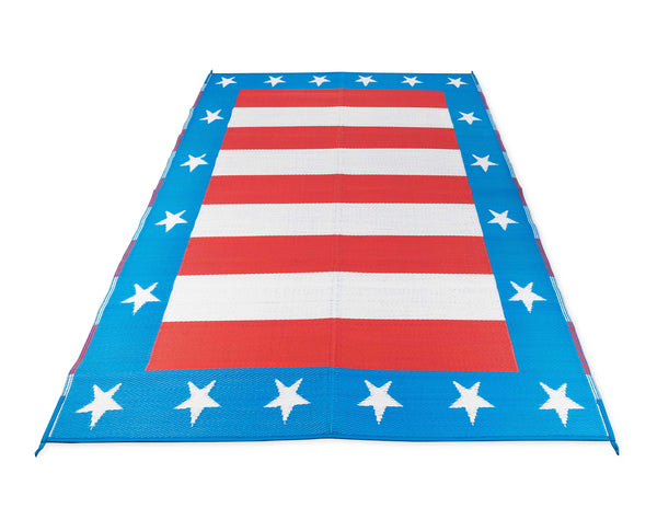 Camco 42838 RV Awning and Outdoor Mat - 6' x 9', Patriotic - Hilltop ...