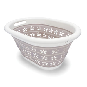 Camco 51951 Collapsible Utility Basket - Small, White/Taupe
