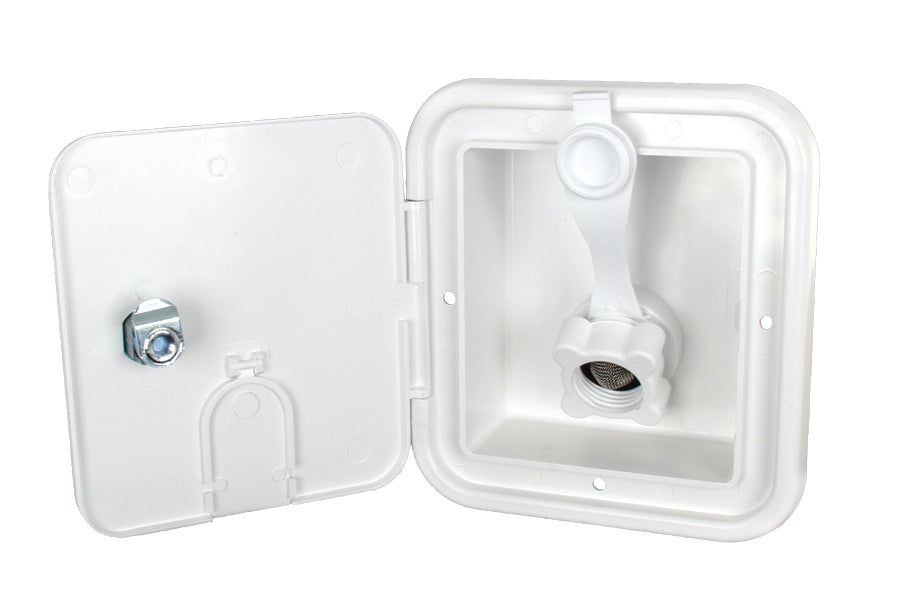 Thetford 94226 City/Gravity Water Hatch with Plastic Check Valve - Polar White