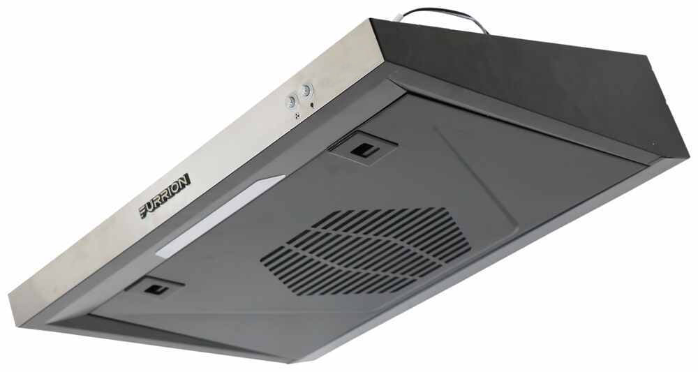 Lippert 758680 Range Hood 12V Ductless Black/SS Face Plate