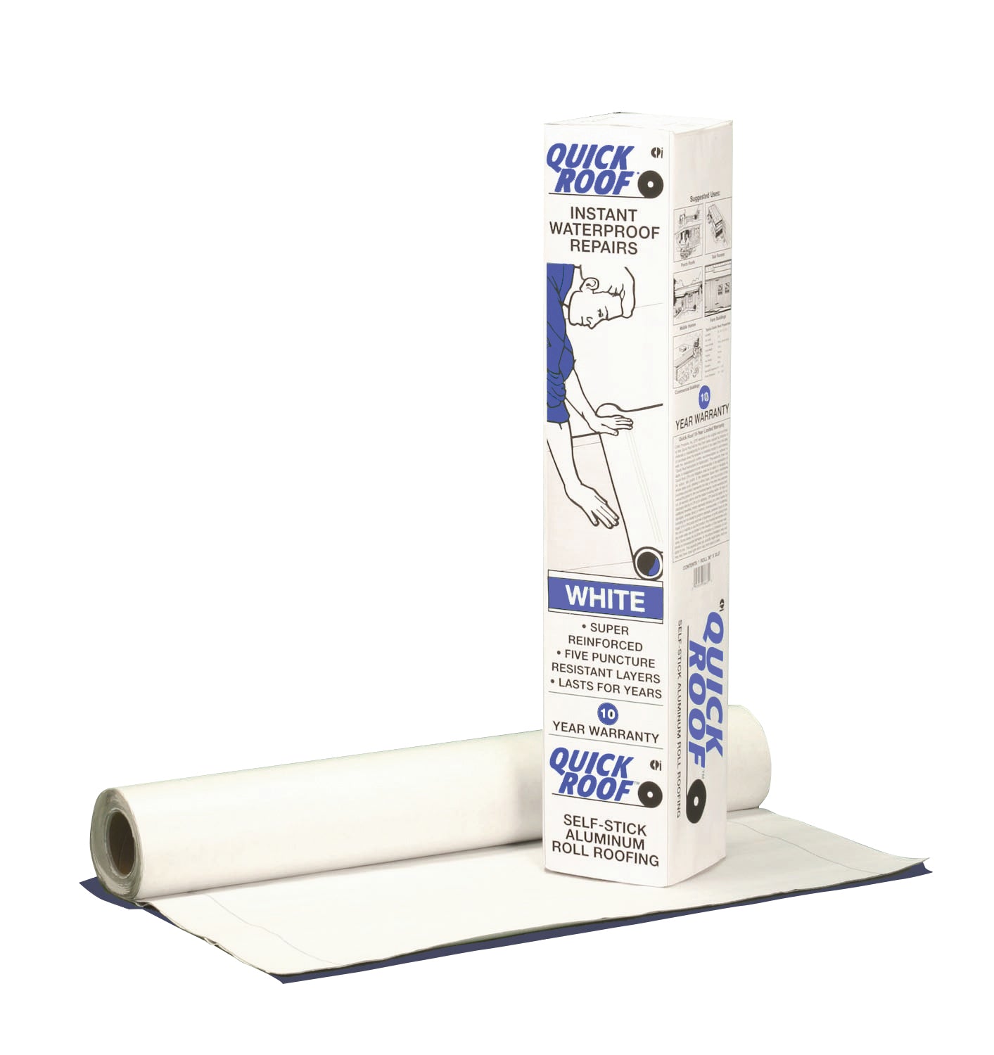 Cofair Products WQR36 Quick Roof Pro Aluminum Surface Tape - 36" x 33.5', White