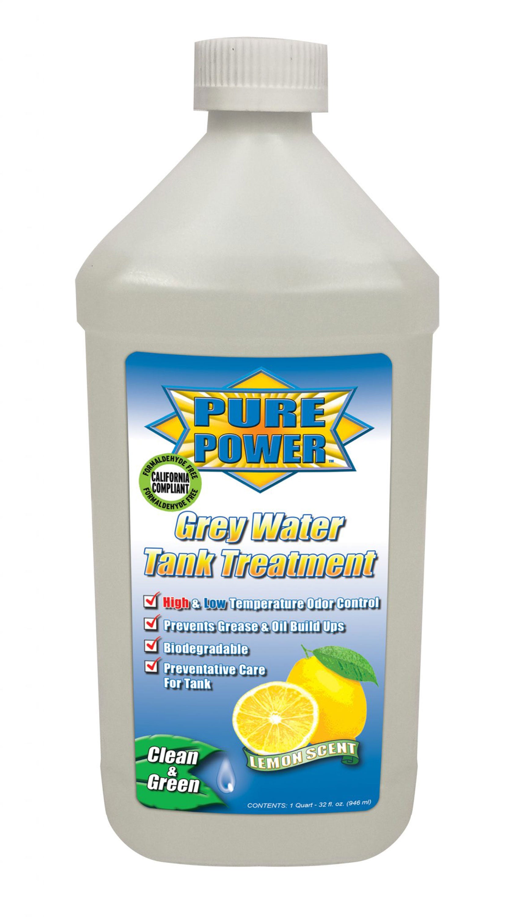 Valterra V23400 Pure Power Gray Water Tank  Treatment - 32 oz., Lemon Scent