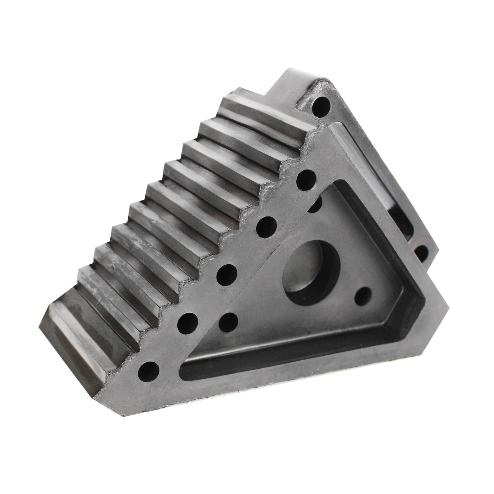 Extreme Max 5001.5772 Heavy-Duty Solid Rubber Wheel Chock with Handle - Each