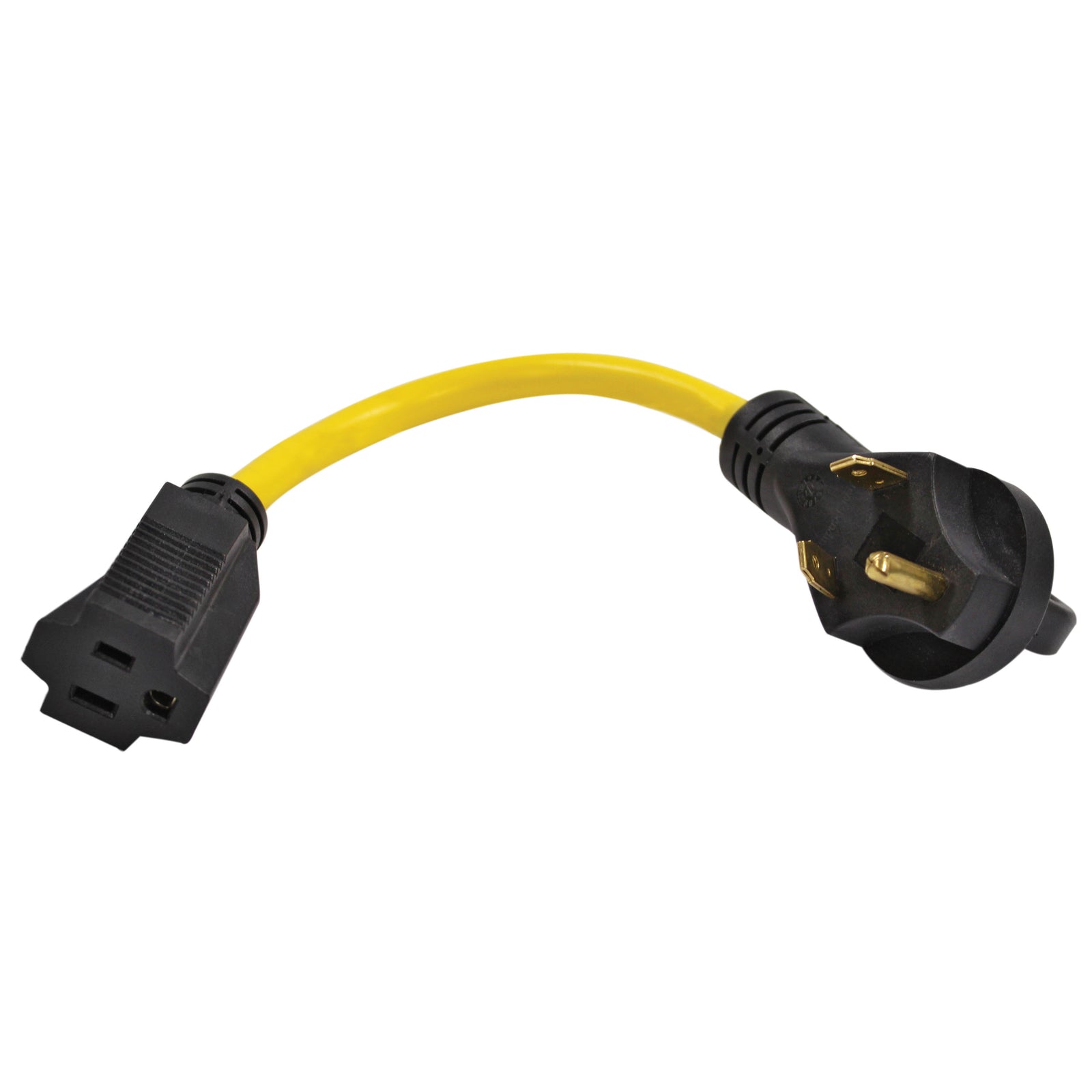 RV ADAPTER 30 AMP MALE TO 15 AMP FEMALE 12" 12/3 AWG