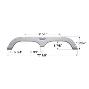 Icon 01473 Tandem Axle Fender Skirt FS720 for Fleetwood - Taupe