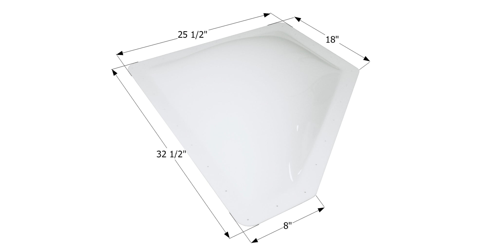 Icon 12594 RV Skylight NSL29 - 32.5" x 25.5" with Neo Angle, White