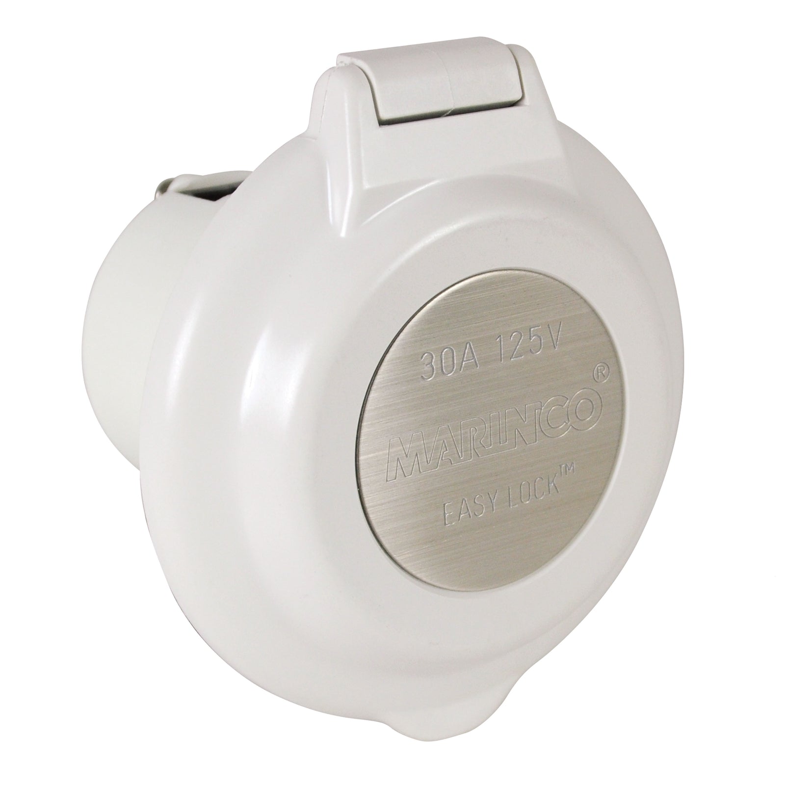 ParkPower 304EL-BRV Round Power Inlet - 30 Amp, White