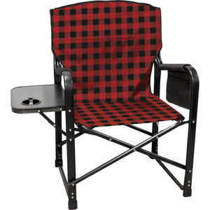 KUMA KM-BPCH-RB Bear Paws Chair with Side Table - Red Plaid