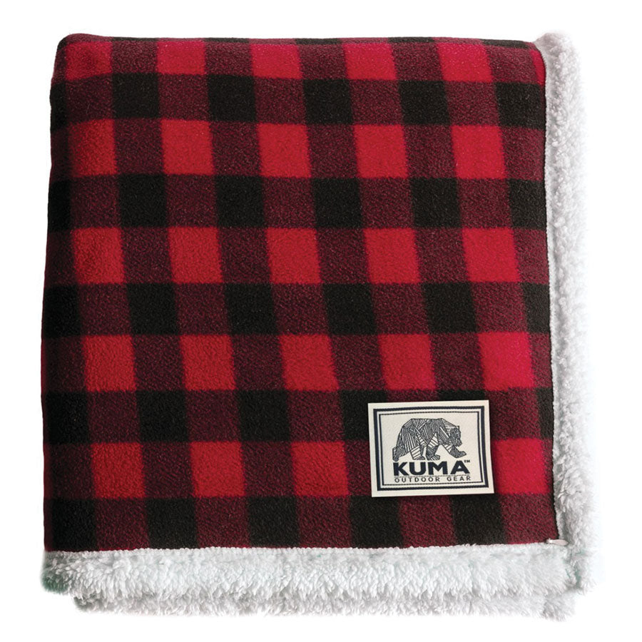 KUMA KM-LIST-SM-RB Lumberjack Sherpa Throw - 50" x 60", Red Plaid