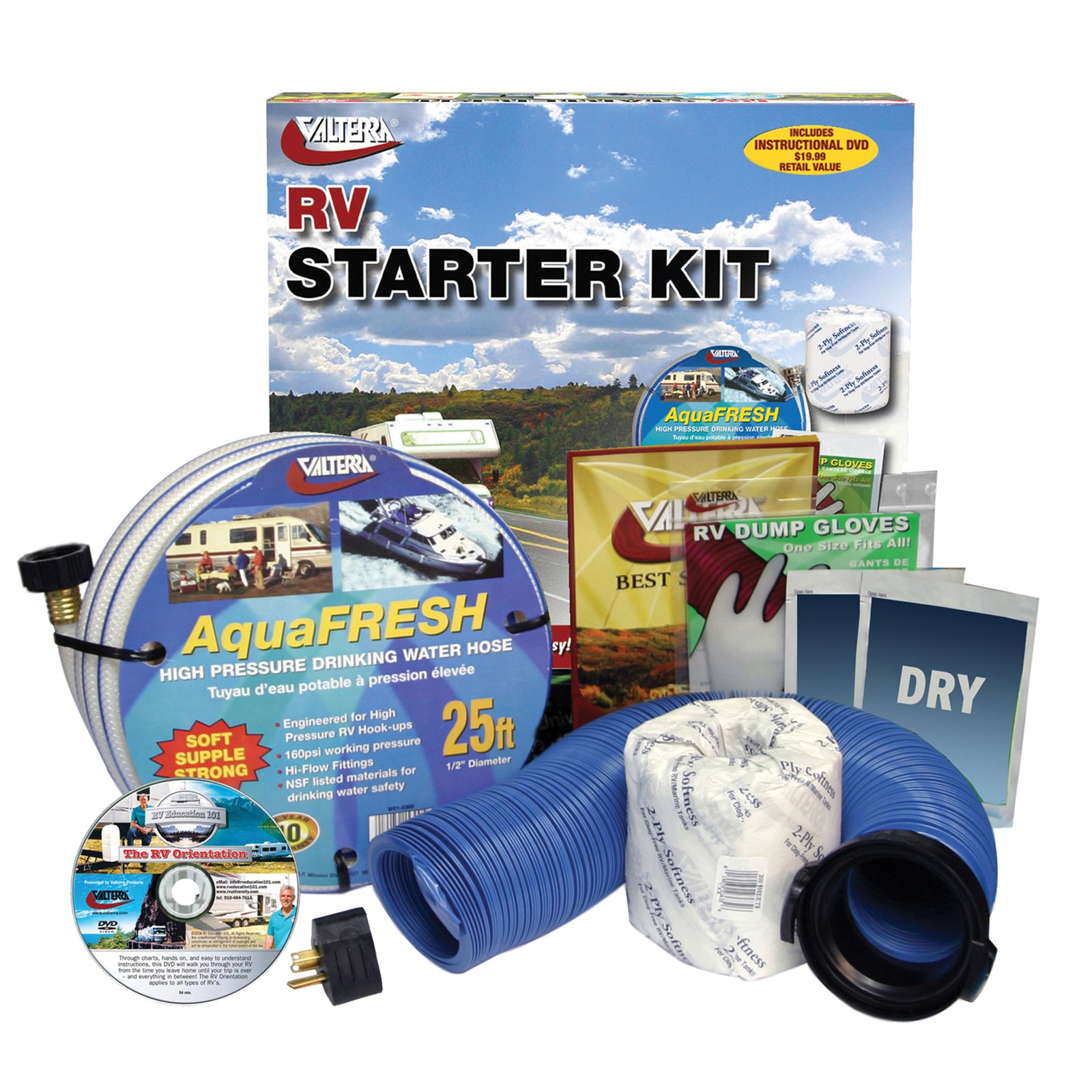 Valterra K88105DVD Standard RV Accessory Starter Kit with DVD