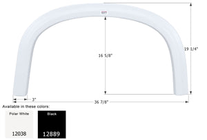 Icon 12038 Single Axle Fender Skirt FS2038 for Four Winds - Polar White