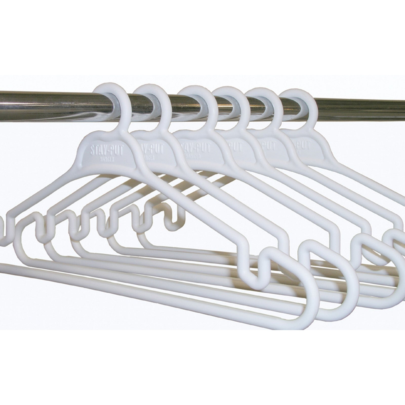 Tri-Lynx 1200W Stay-Put Hanger - White, 6 Pack