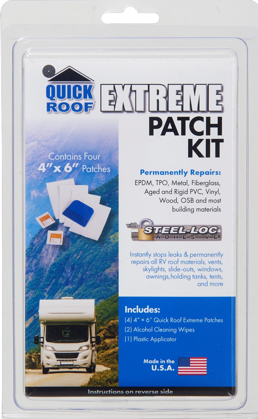 Quick Roof UBE46KITDS Extreme Patch Kit (4) 4" x 6", 12 CT Display