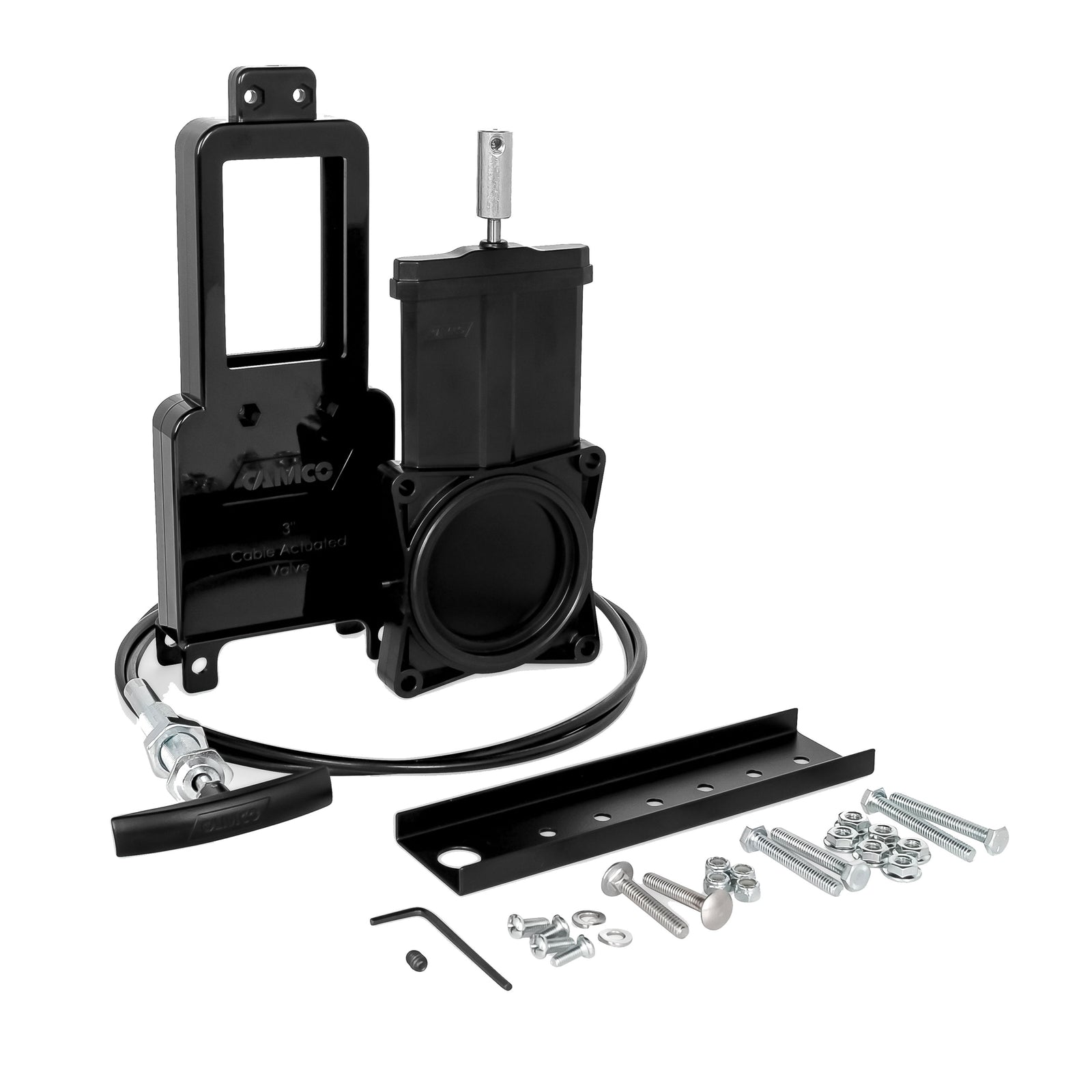 Camco 39519 Waste Valve Kit 3" W/ 72' Cablew/ Metal Handle