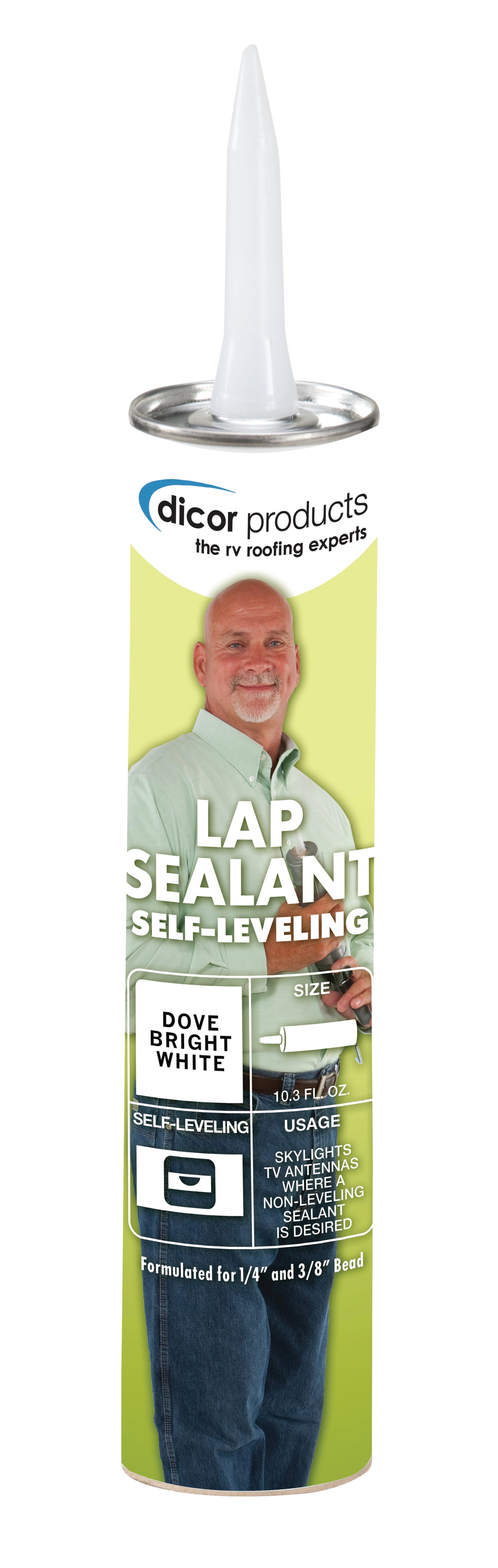 Dicor 551LSD-12 EPDM Non-Sag Lap Seal - 10.3 oz. Tube, Dove (Bright White)