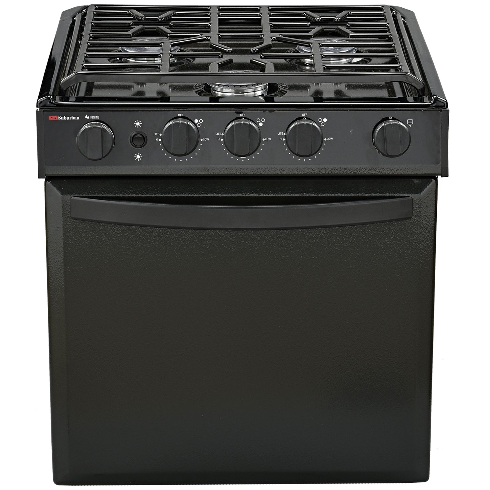 Suburban 3655A Range 3 Brnr Black/Black Piezo