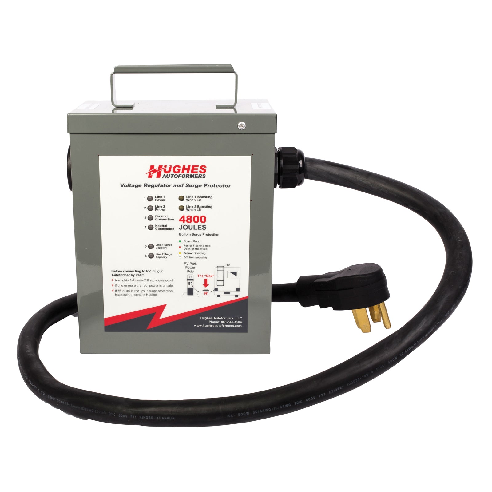 Hughes Autoformers RV220-50-SP Voltage Booster with Advanced Surge Protection - 12,000 Watt, 50 Amp