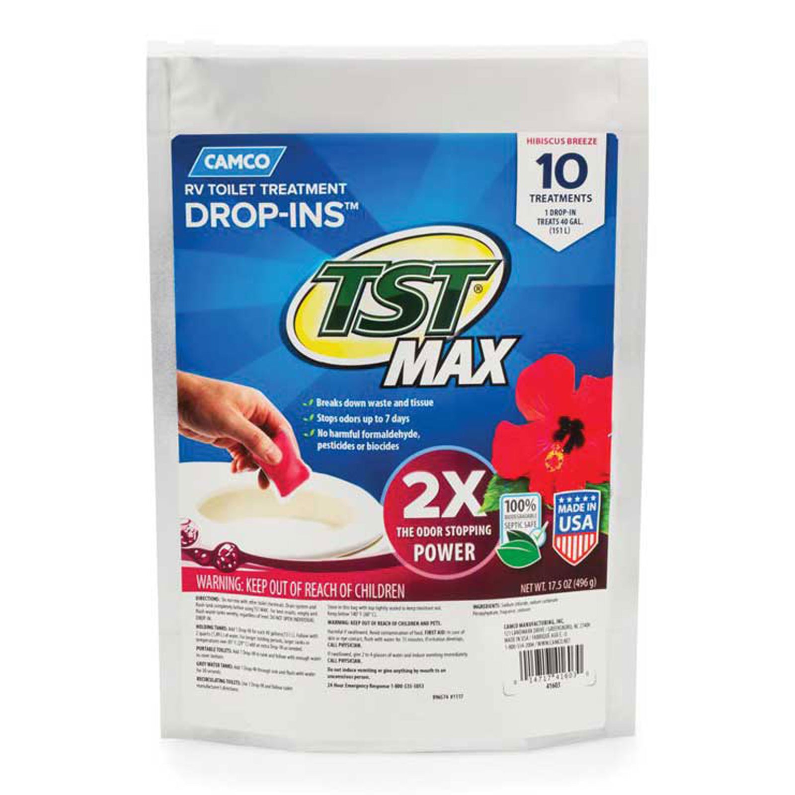 Camco 41603 TST Max Drop-Ins 10 Pak